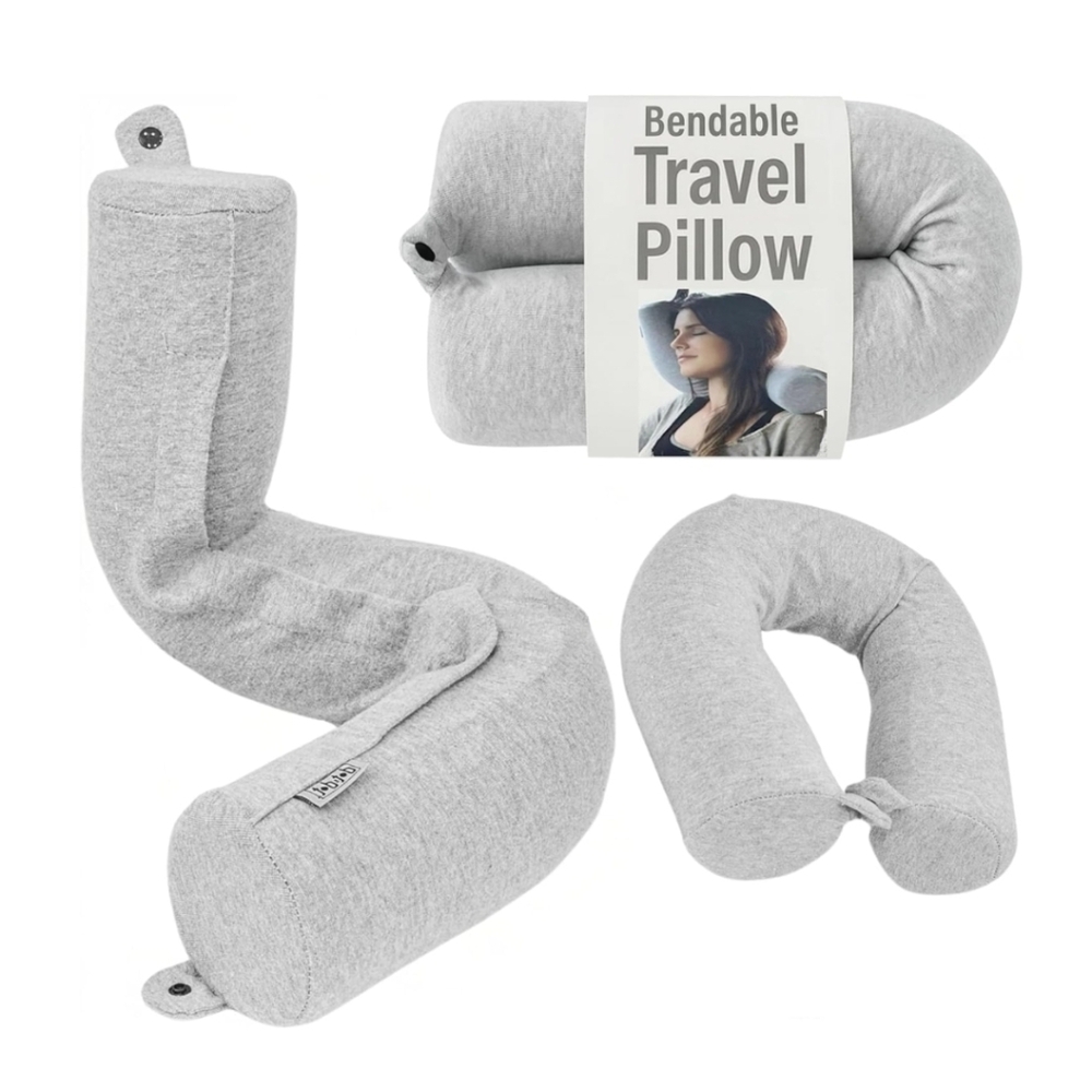 Adjustable, Bendable Neck Roll Pillow Twist Memory Foam Travel Neck Pillow 26"